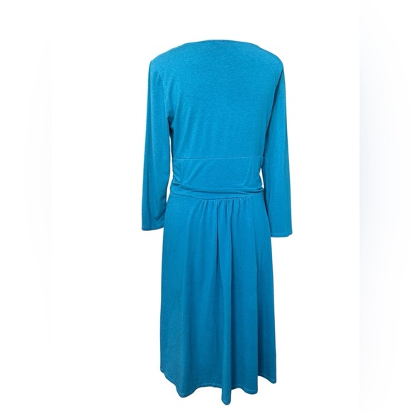 Lands’ End Teal Midi Style Easy to Wear Slip on Dress size 6-8 - Picture 3 of 8